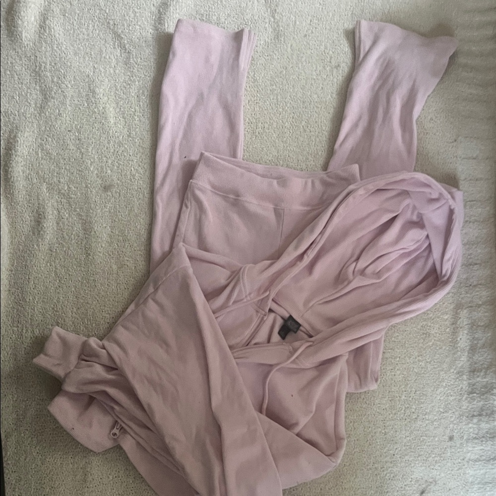 Light Pink Hoodie and Leggings Set